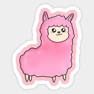 Pink Baby Alpaca Sticker